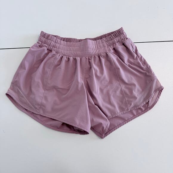 lululemon athletica Pants - Lululemon Hotty Hot Lined Shorts 4" Purple Size 6 Tall Athletic Running Inseam 4